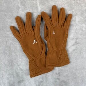 Jordan Polartec Fleece Gloves Brown Jumpman Touchscreen Mens Medium